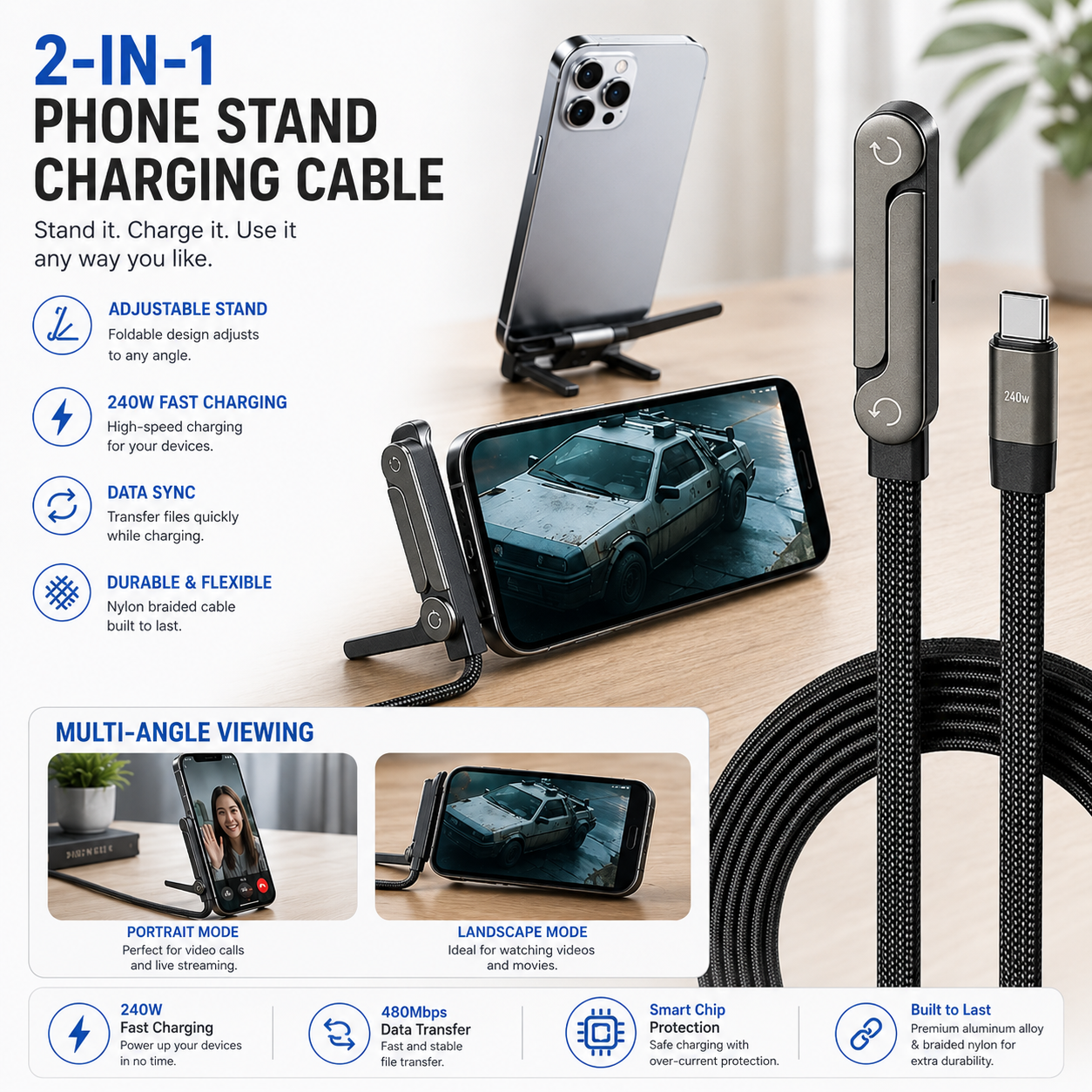 Charging 2 in 1 Cable Stand - USB C