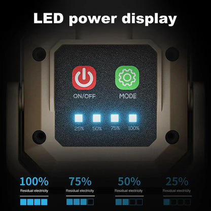 Rechargeable COB LED Work Light - Magnetic Waterproof Inspection Lamp for Repairs, Workshops & Emergencies