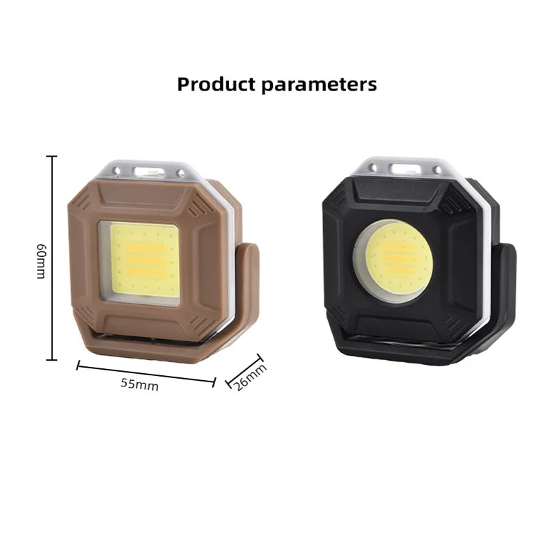 Rechargeable COB LED Work Light - Magnetic Waterproof Inspection Lamp for Repairs, Workshops & Emergencies