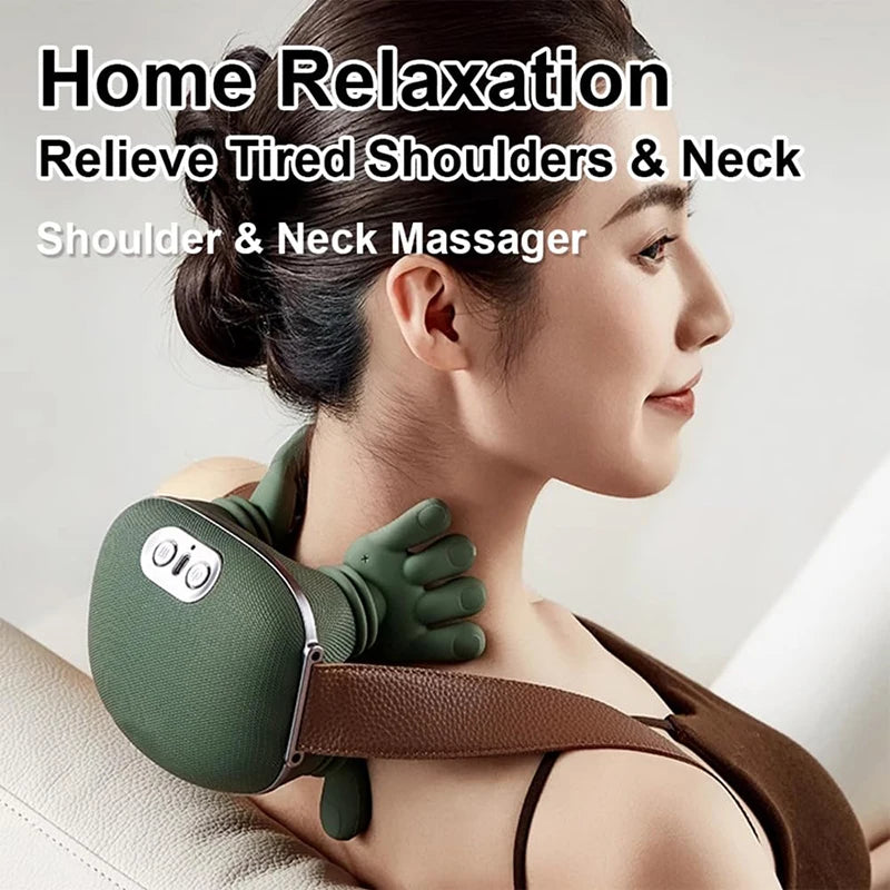 Bionic Neck & Shoulder Massager - 3 Level Kneading Massage Pillow for Neck, Back, Waist & Leg Relief