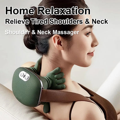 Bionic Neck & Shoulder Massager - 3 Level Kneading Massage Pillow for Neck, Back, Waist & Leg Relief