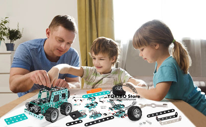 STEM Metal Truck Building Kit - 3D Engineering Model Construction Toy for Kids & Young Builders