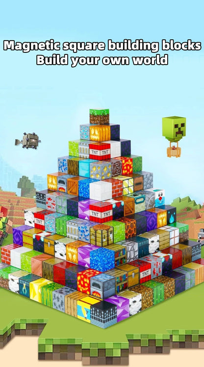 Magnetic Building Block Storage Box Set - DIY Construction Toy & Creative Assembly Kit for Kids