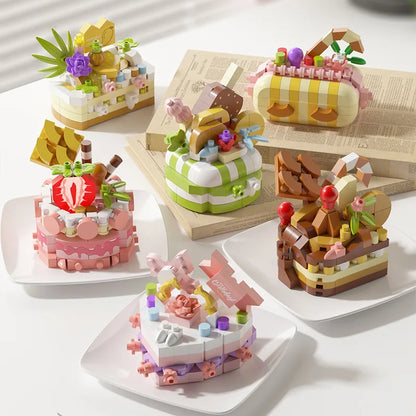 DIY Kids Cake Party Building Block Set - Creative Educational Construction Toy for Family Fun