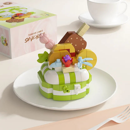 DIY Kids Cake Party Building Block Set - Creative Educational Construction Toy for Family Fun