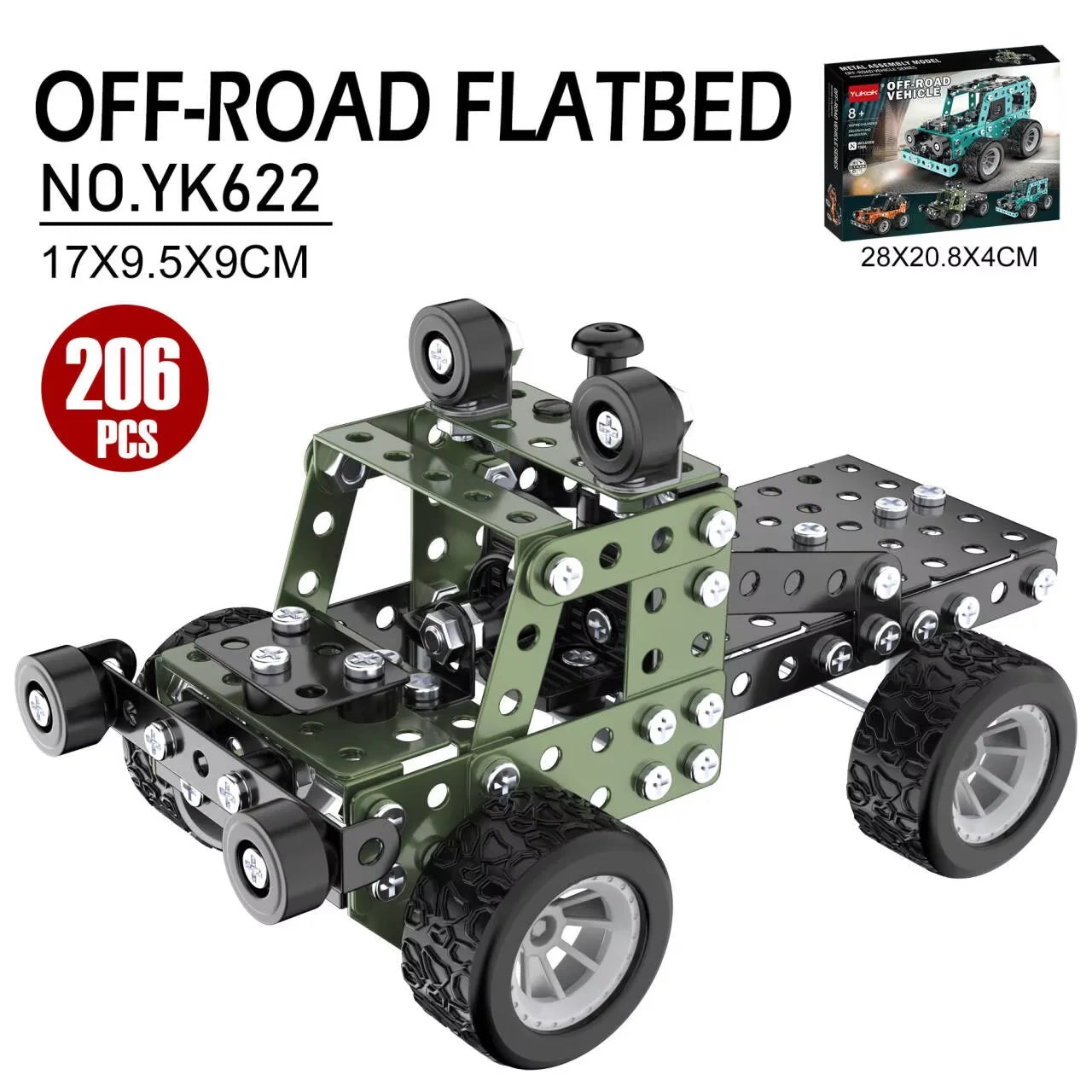STEM Metal Truck Building Kit - 3D Engineering Model Construction Toy for Kids & Young Builders