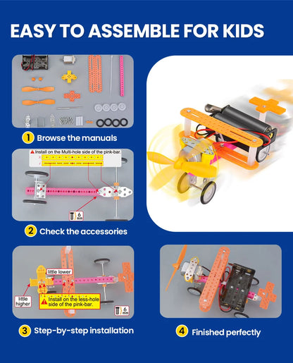 6-in-1 STEM Robot Building Kit - DIY Science Experiment & Educational Construction Toy for Kids