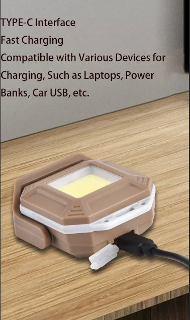 Rechargeable COB LED Work Light - Magnetic Waterproof Inspection Lamp for Repairs, Workshops & Emergencies