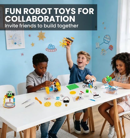 6-in-1 STEM Robot Building Kit - DIY Science Experiment & Educational Construction Toy for Kids
