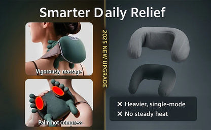 Bionic Neck & Shoulder Massager - 3 Level Kneading Massage Pillow for Neck, Back, Waist & Leg Relief