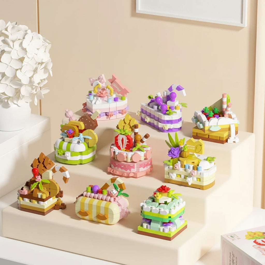 DIY Kids Cake Party Building Block Set - Creative Educational Construction Toy for Family Fun