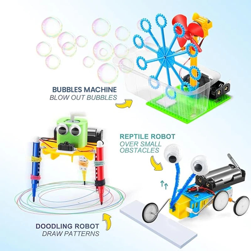 6-in-1 STEM Robot Building Kit - DIY Science Experiment & Educational Construction Toy for Kids