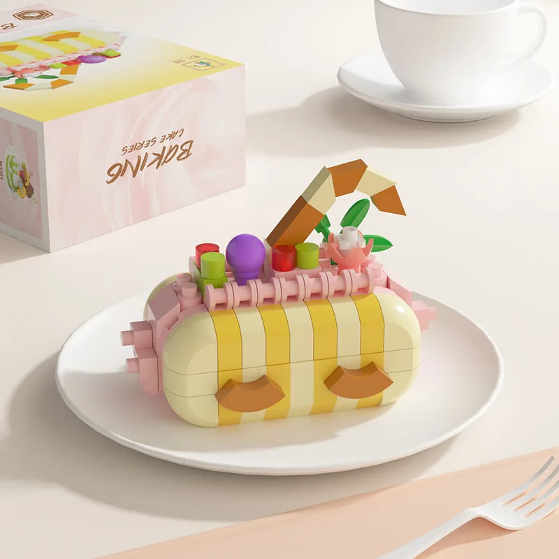 DIY Kids Cake Party Building Block Set - Creative Educational Construction Toy for Family Fun