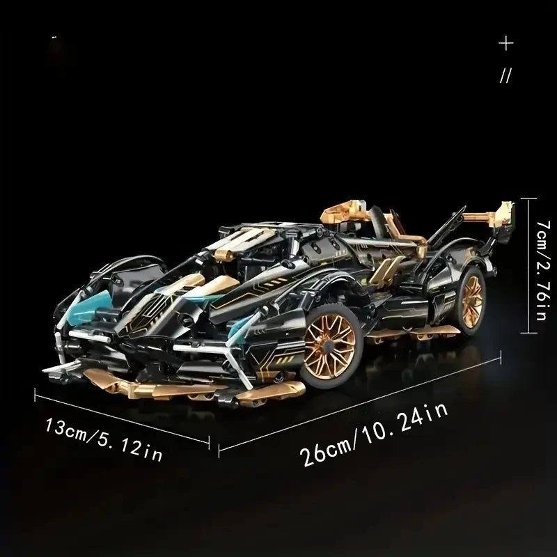 Green Racing Car Building Block Set - Premium Sports Car Model Kit for Display & Collectors