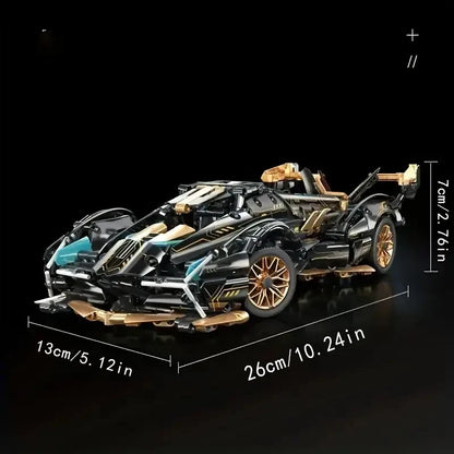 Green Racing Car Building Block Set - Premium Sports Car Model Kit for Display & Collectors