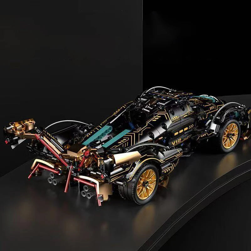 Green Racing Car Building Block Set - Premium Sports Car Model Kit for Display & Collectors