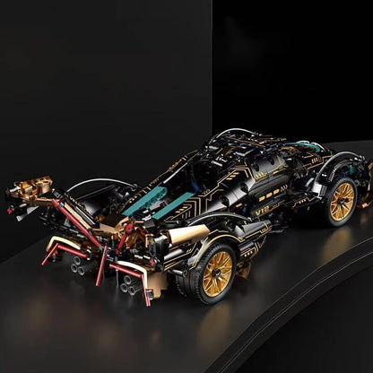 Green Racing Car Building Block Set - Premium Sports Car Model Kit for Display & Collectors