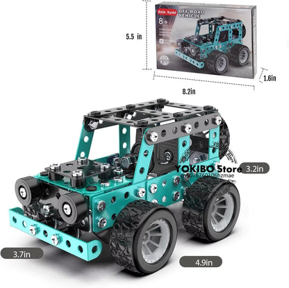 STEM Metal Truck Building Kit - 3D Engineering Model Construction Toy for Kids & Young Builders