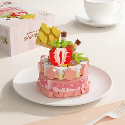 DIY Kids Cake Party Building Block Set - Creative Educational Construction Toy for Family Fun