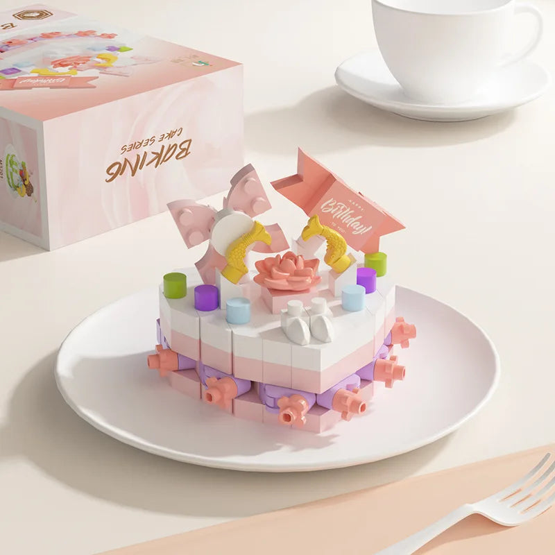 DIY Kids Cake Party Building Block Set - Creative Educational Construction Toy for Family Fun