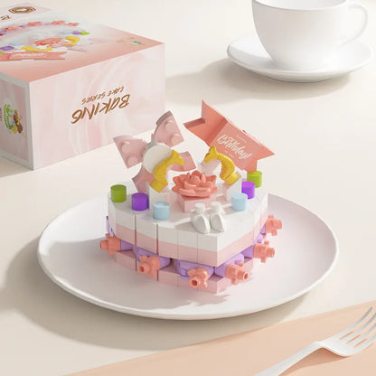 DIY Kids Cake Party Building Block Set - Creative Educational Construction Toy for Family Fun