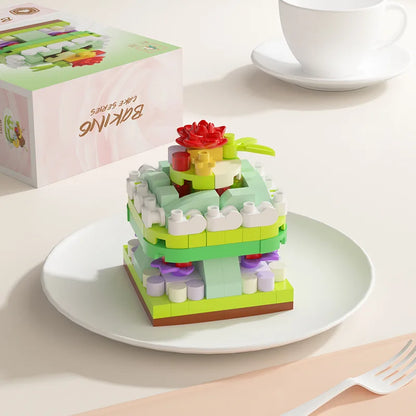 DIY Kids Cake Party Building Block Set - Creative Educational Construction Toy for Family Fun