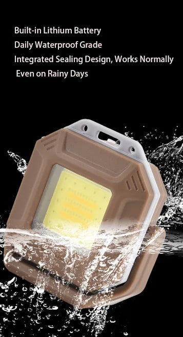 Rechargeable COB LED Work Light - Magnetic Waterproof Inspection Lamp for Repairs, Workshops & Emergencies