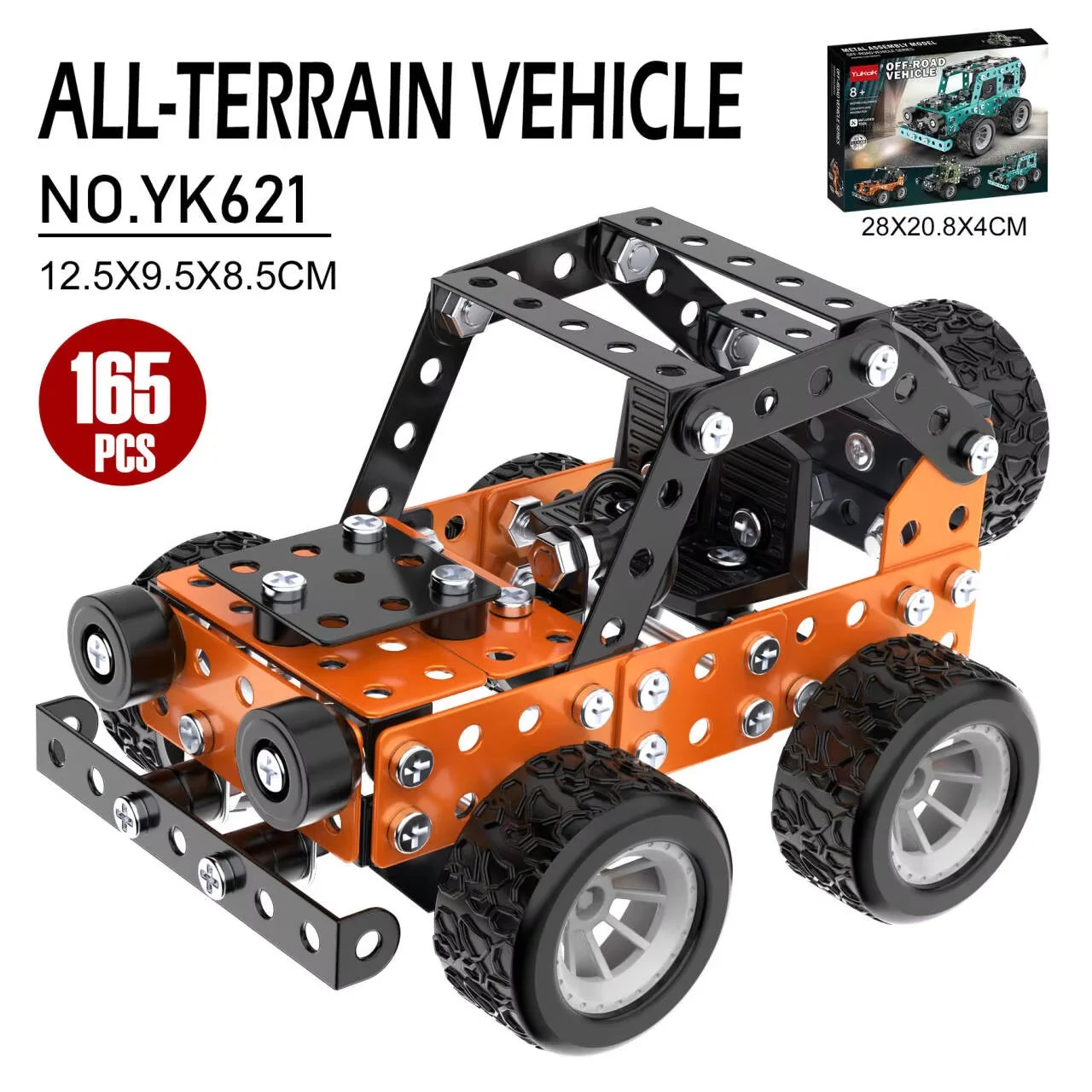 STEM Metal Truck Building Kit - 3D Engineering Model Construction Toy for Kids & Young Builders