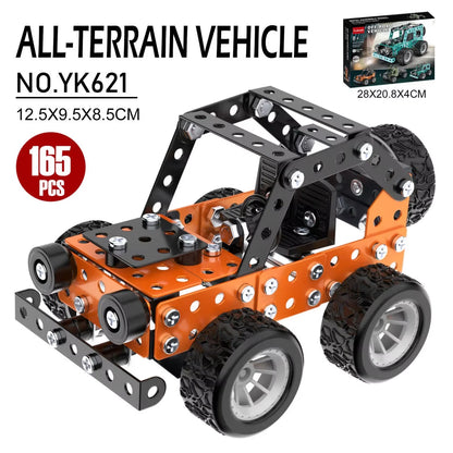 STEM Metal Truck Building Kit - 3D Engineering Model Construction Toy for Kids & Young Builders
