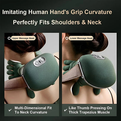 Bionic Neck & Shoulder Massager - 3 Level Kneading Massage Pillow for Neck, Back, Waist & Leg Relief