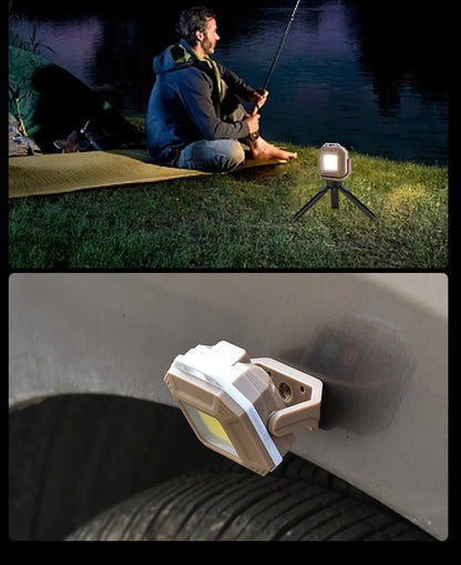 Rechargeable COB LED Work Light - Magnetic Waterproof Inspection Lamp for Repairs, Workshops & Emergencies
