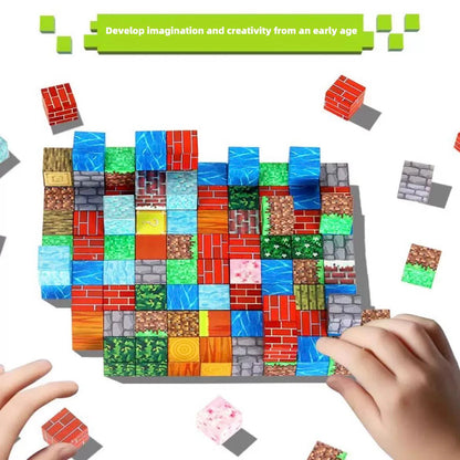 Magnetic Building Block Storage Box Set - DIY Construction Toy & Creative Assembly Kit for Kids