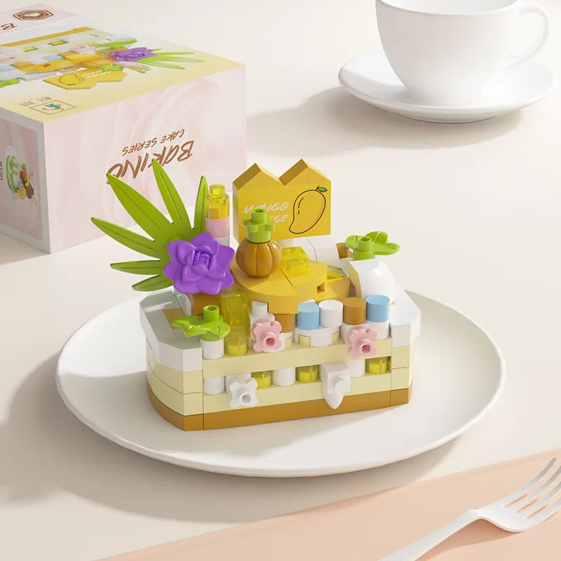 DIY Kids Cake Party Building Block Set - Creative Educational Construction Toy for Family Fun