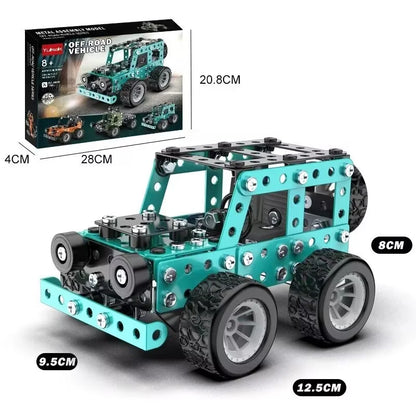 STEM Metal Truck Building Kit - 3D Engineering Model Construction Toy for Kids & Young Builders