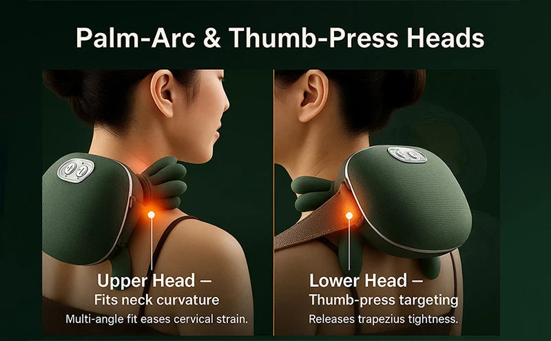 Bionic Neck & Shoulder Massager - 3 Level Kneading Massage Pillow for Neck, Back, Waist & Leg Relief